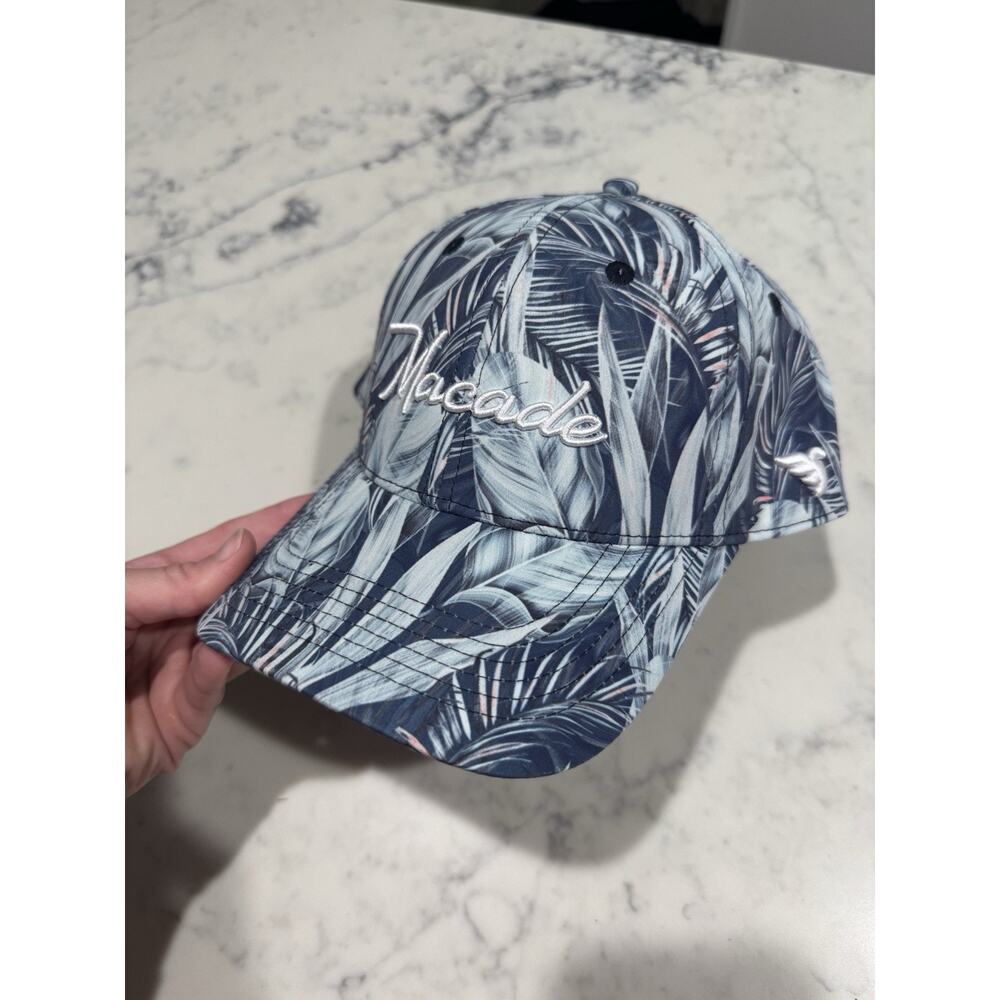 Macade Golf Concept Golf Cap Hat Adjustable Blue Palm Print SnapBack